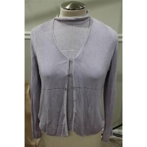GRIFFITH GRAY FOR ST. JOHN METALLIC LAVENDER SWEATER + SHELL 2PCS SET M (JO100